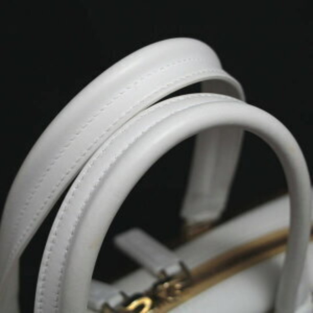 Christian Dior VIBE Bowling Bag Gold White Leather - Picture 4 of 6